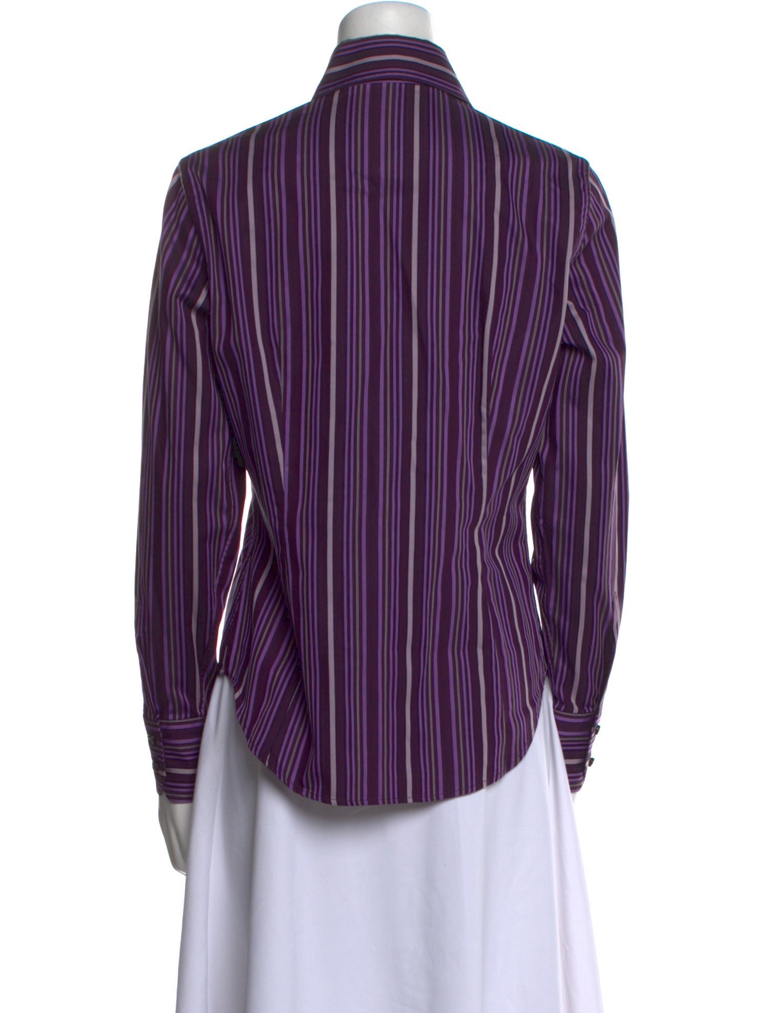 Etro Striped Long Sleeve Button-Up Top